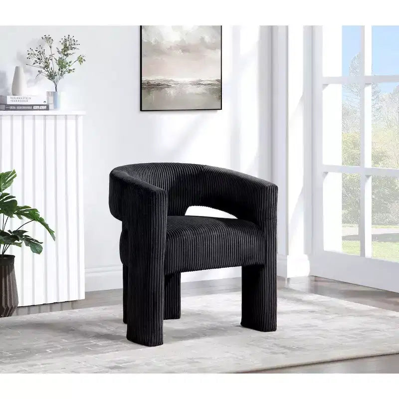 Meridian Furniture, Chaise d'appoint/de salle à manger en velours côtelé Riz