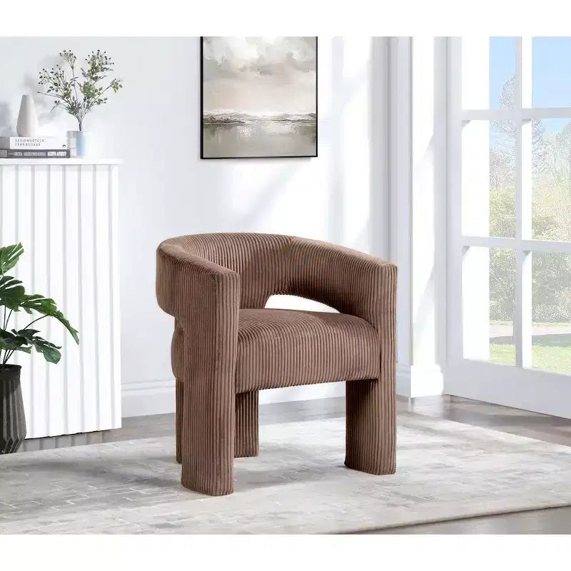 Meridian Furniture, Chaise d'appoint/de salle à manger en velours côtelé Riz