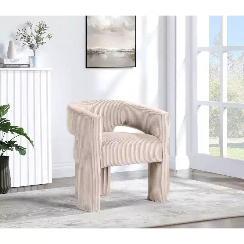 Meridian Furniture, Chaise d'appoint/de salle à manger en velours côtelé Riz