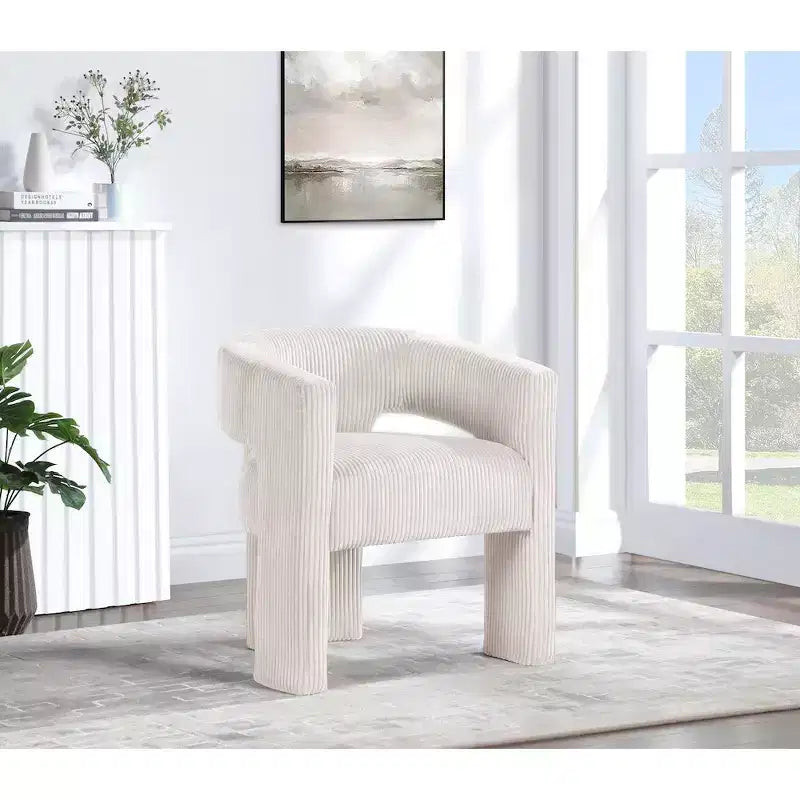 Meridian Furniture, Chaise d'appoint/de salle à manger en velours côtelé Riz