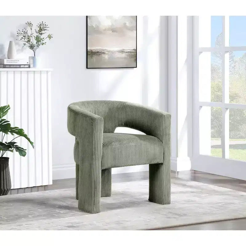 Meridian Furniture, Chaise d'appoint/de salle à manger en velours côtelé Riz