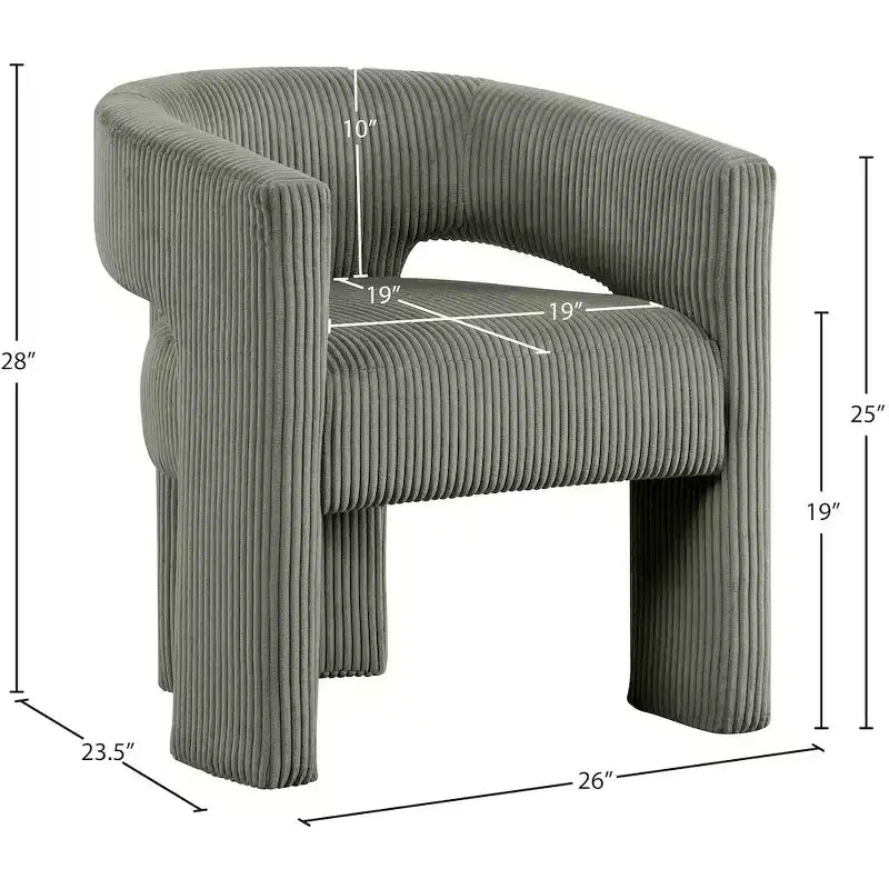 Meridian Furniture, Chaise d'appoint/de salle à manger en velours côtelé Riz