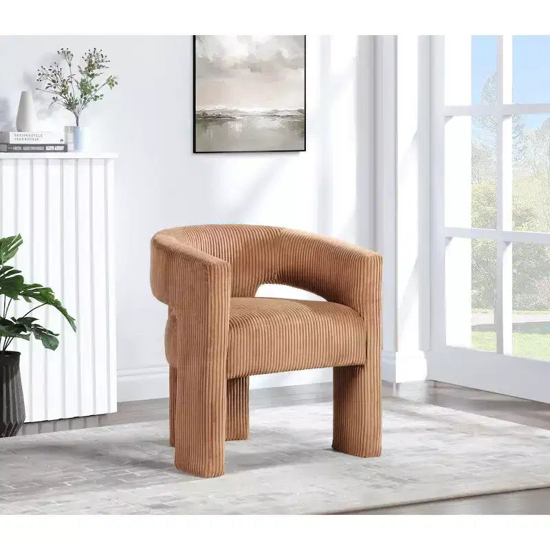 Meridian Furniture, Chaise d'appoint/de salle à manger en velours côtelé Riz