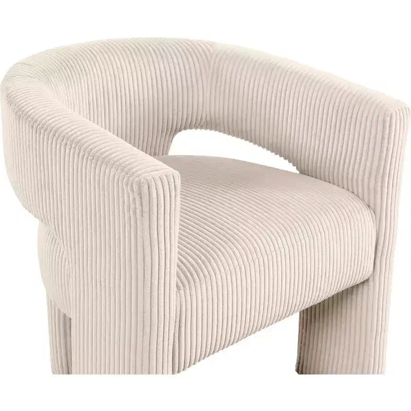 Meridian Furniture, Chaise d'appoint/de salle à manger en velours côtelé Riz