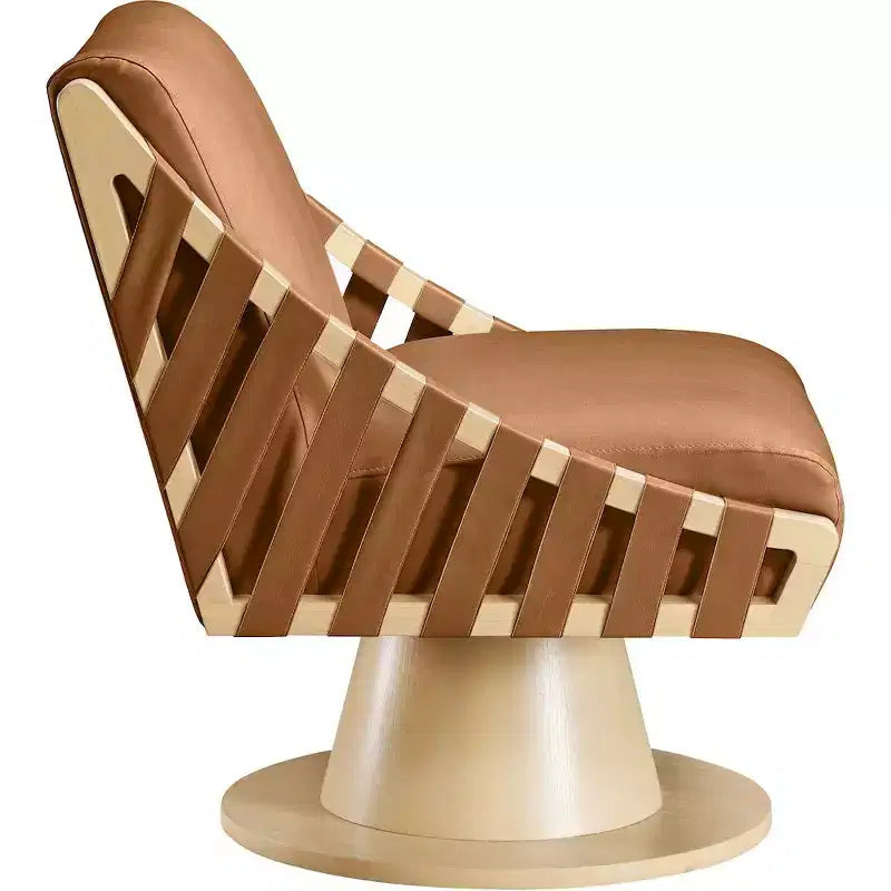 Meridian Furniture,Millwin Vegan Leather Swivel Accent Chair