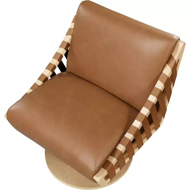 Meridian Furniture,Millwin Vegan Leather Swivel Accent Chair