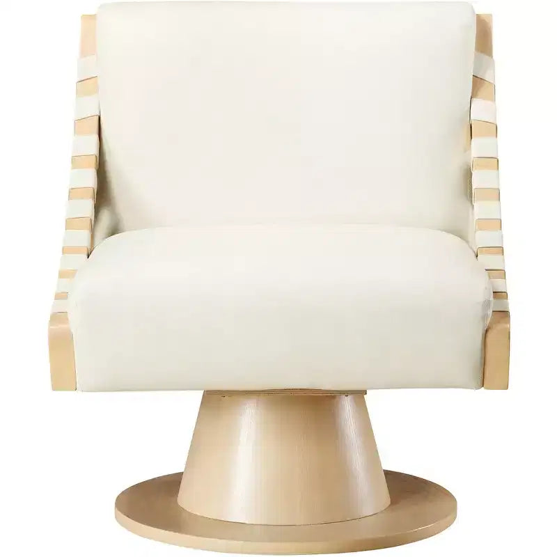 Meridian Furniture,Millwin Vegan Leather Swivel Accent Chair