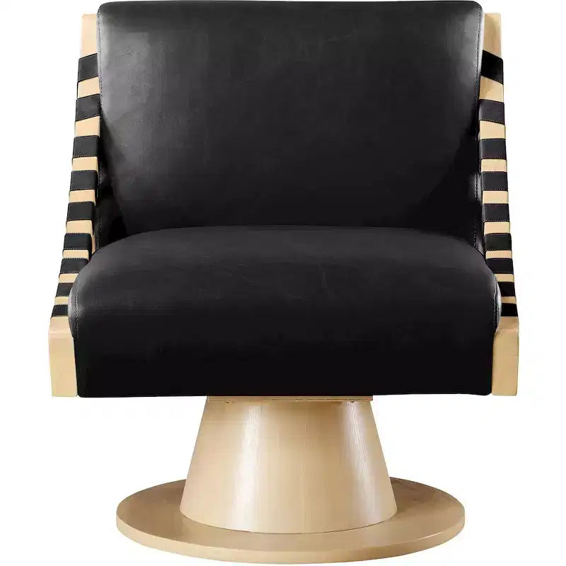 Meridian Furniture,Millwin Vegan Leather Swivel Accent Chair