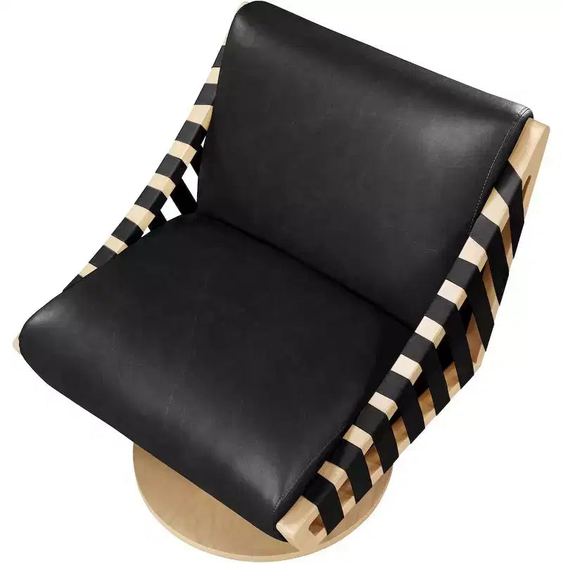 Meridian Furniture,Millwin Vegan Leather Swivel Accent Chair