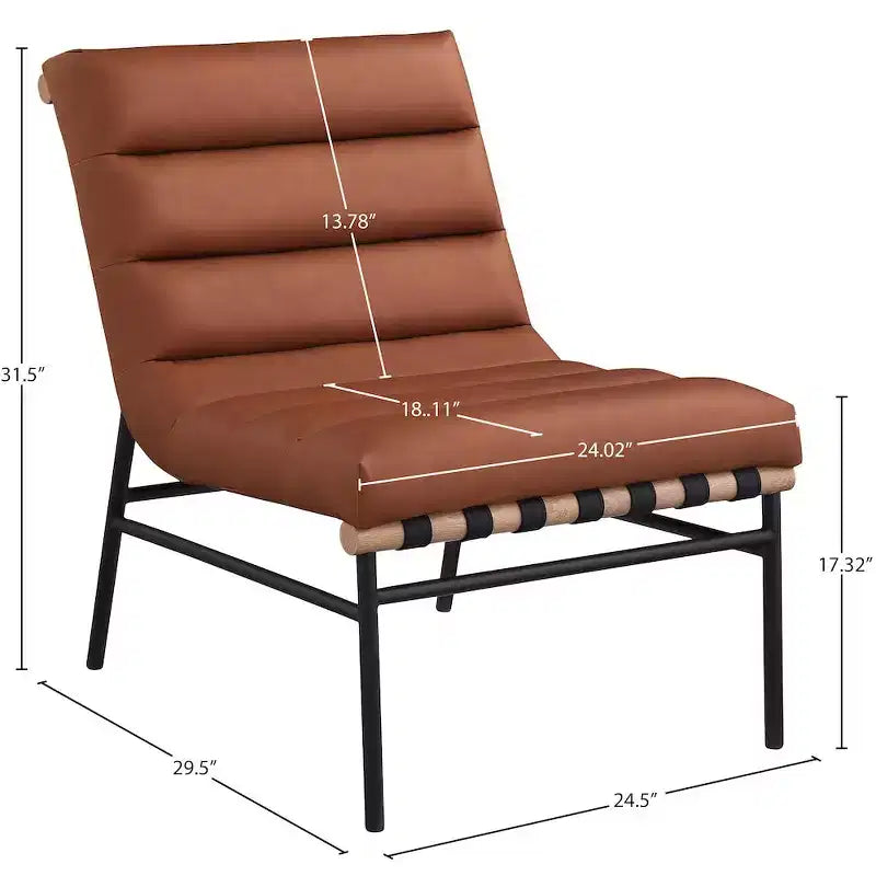 Meridian Furniture, fauteuil d'appoint en cuir végétalien Burke