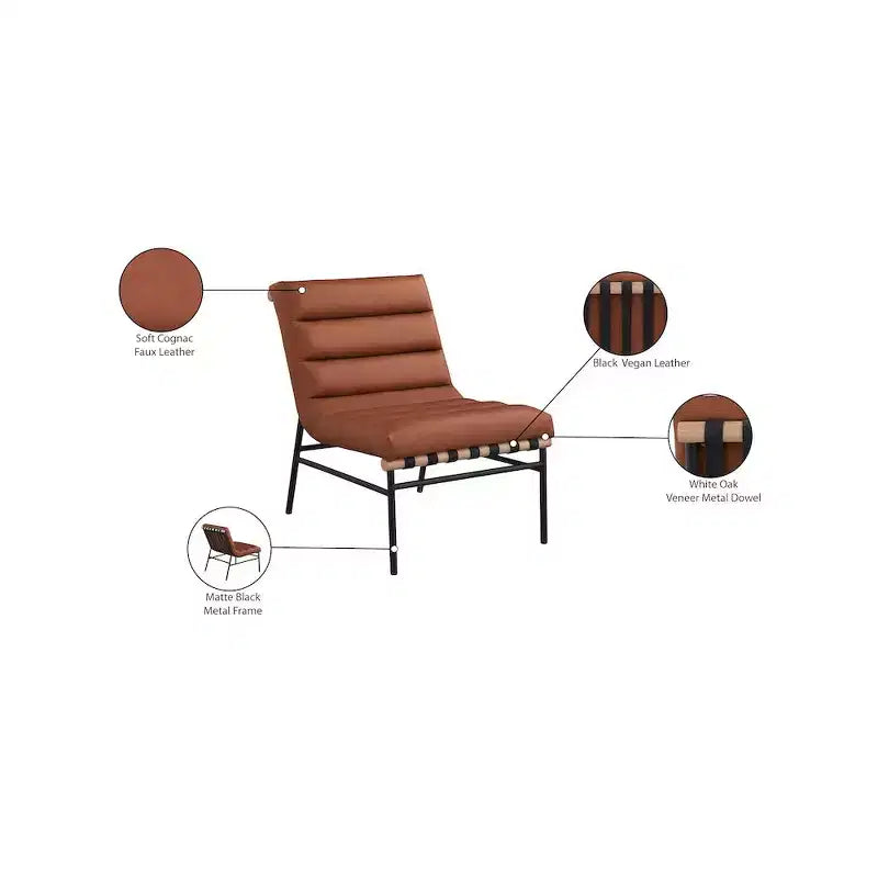 Meridian Furniture, fauteuil d'appoint en cuir végétalien Burke