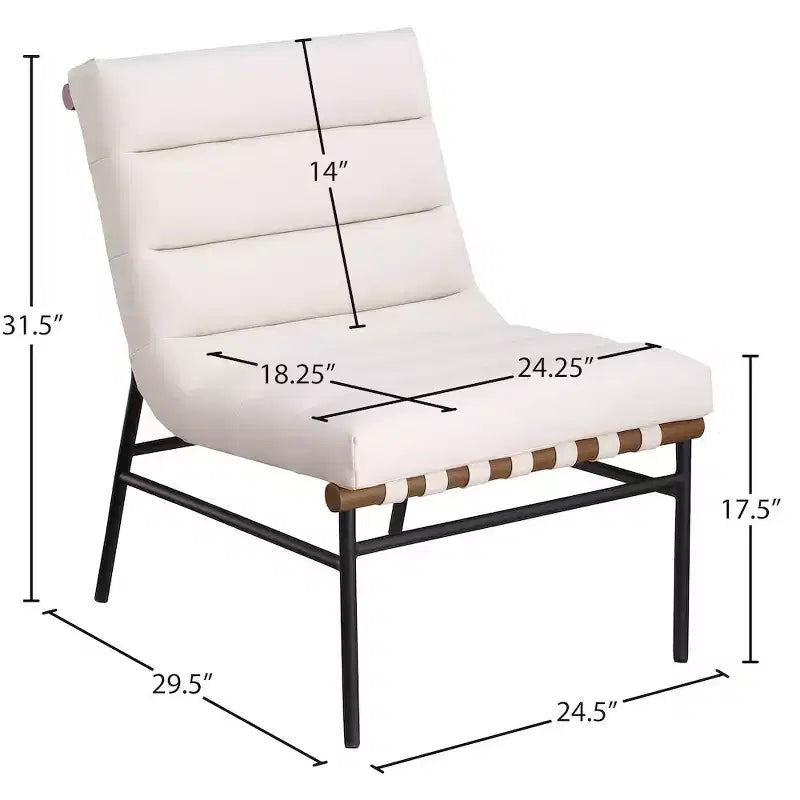 Meridian Furniture, fauteuil d'appoint en cuir végétalien Burke