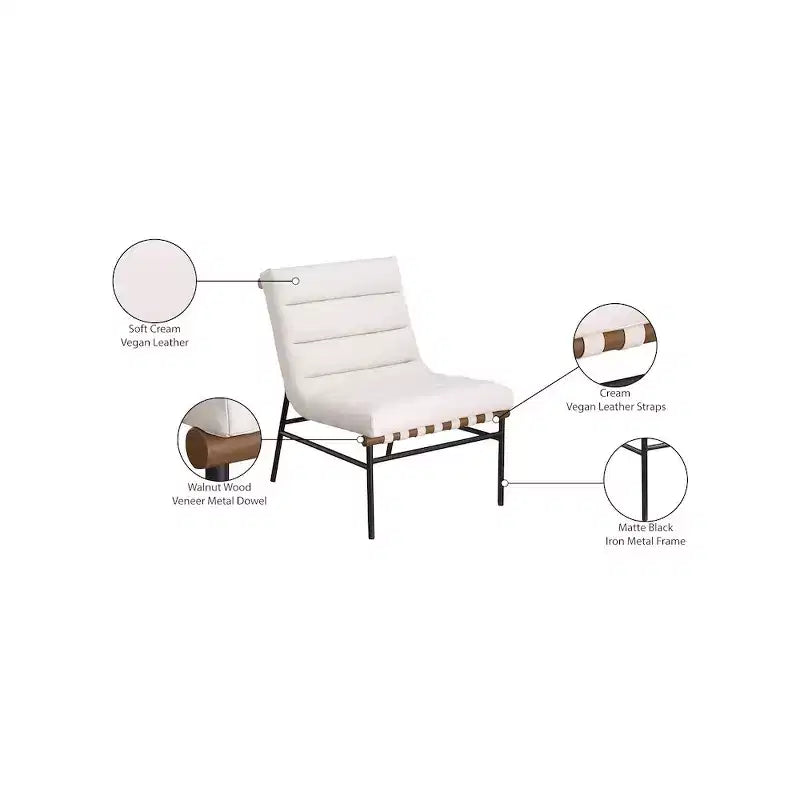 Meridian Furniture, fauteuil d'appoint en cuir végétalien Burke