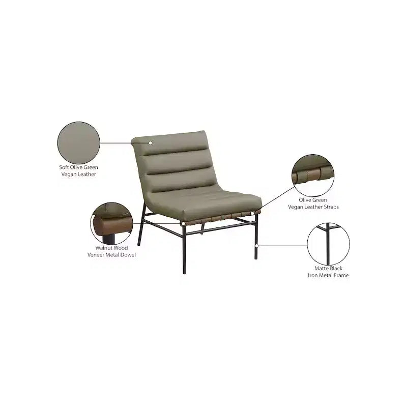 Meridian Furniture, fauteuil d'appoint en cuir végétalien Burke