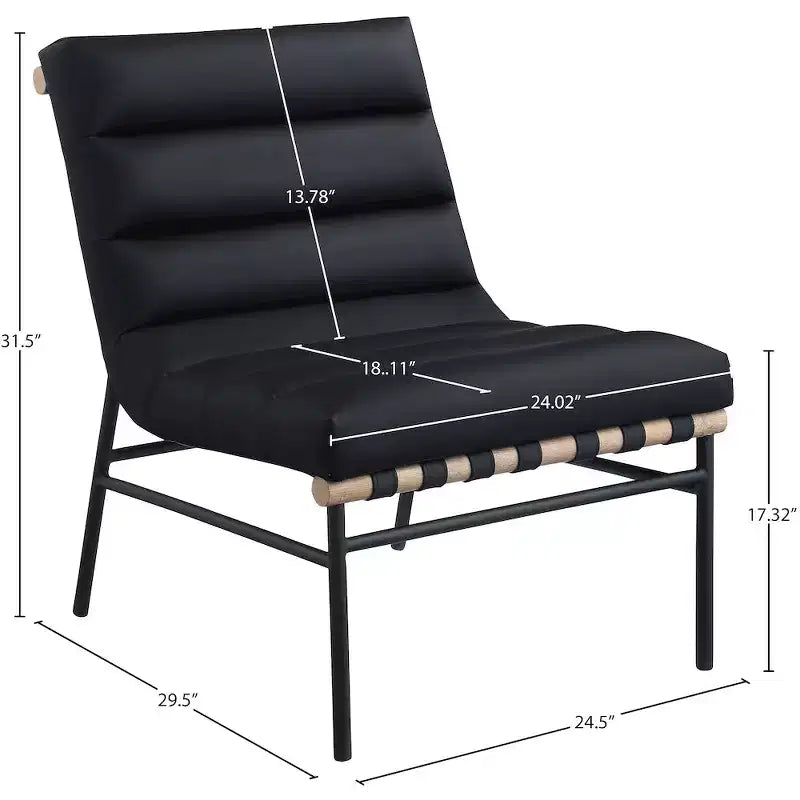 Meridian Furniture, fauteuil d'appoint en cuir végétalien Burke
