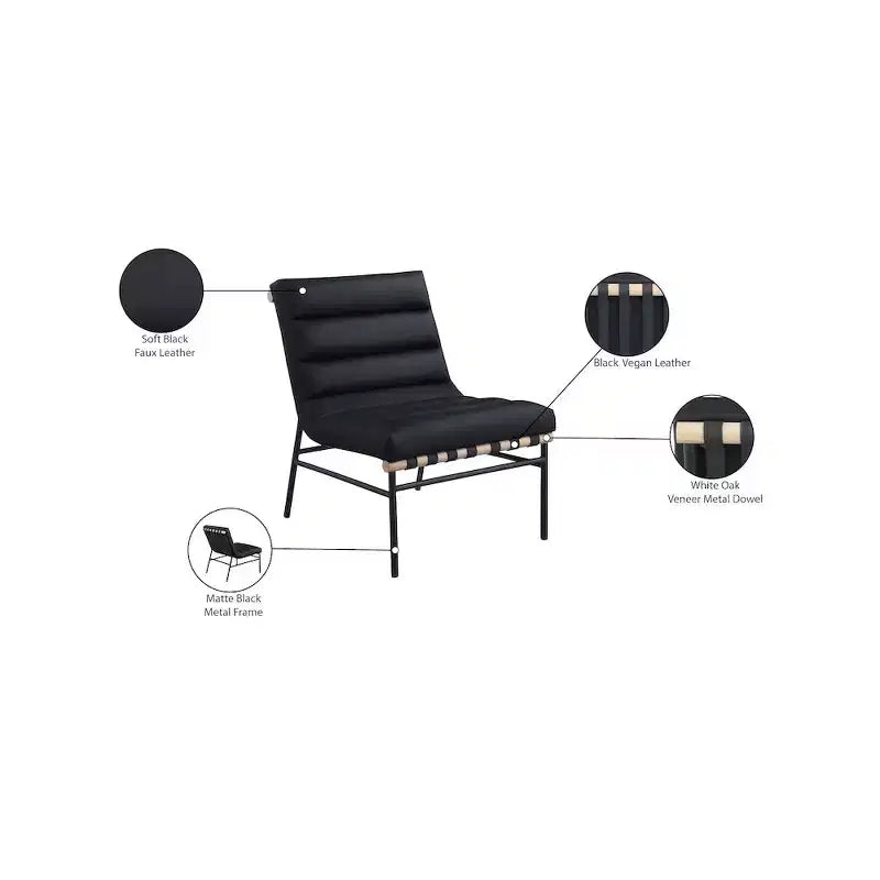 Meridian Furniture, fauteuil d'appoint en cuir végétalien Burke
