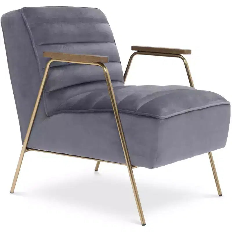 Meridian Furniture,Woodford Grey Velvet Accent Chair