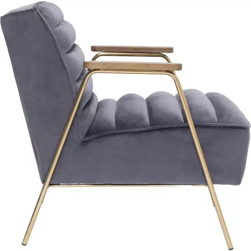 Meridian Furniture,Woodford Grey Velvet Accent Chair