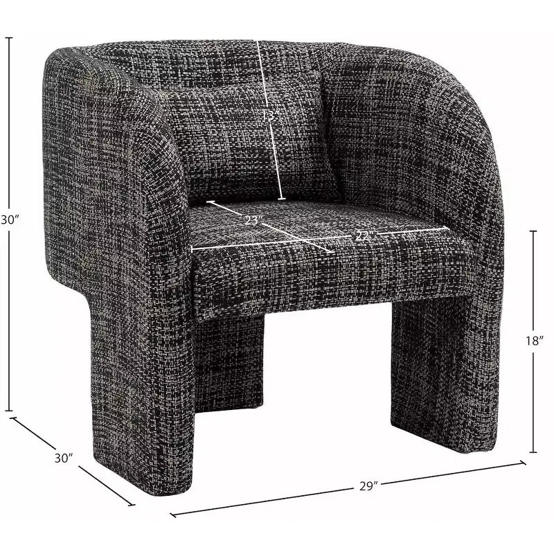 Meridian Furniture,Sawyer Weaved Polyester Fabric Accent Chair