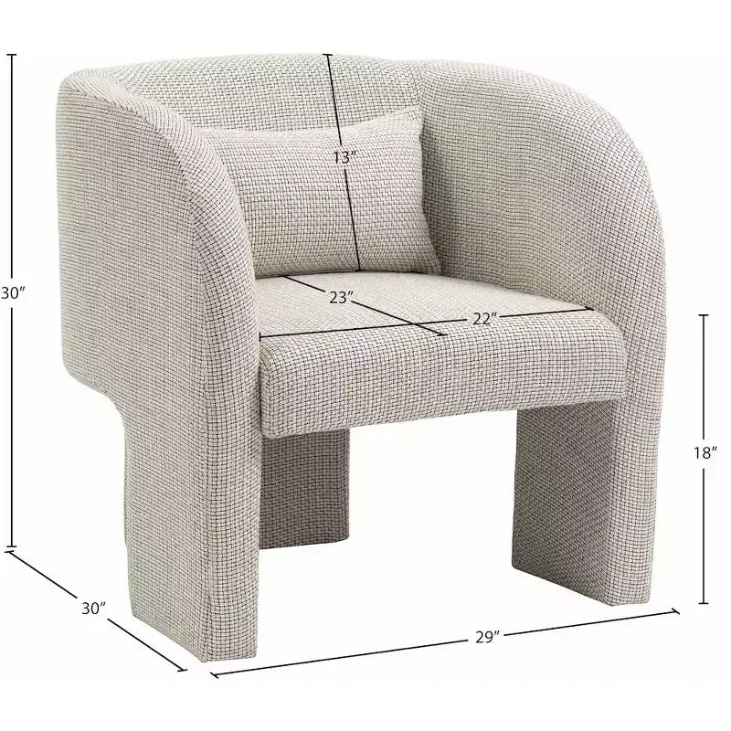 Meridian Furniture,Sawyer Weaved Polyester Fabric Accent Chair
