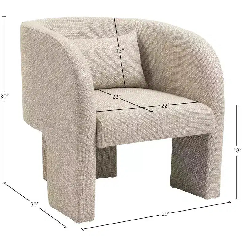 Meridian Furniture,Sawyer Weaved Polyester Fabric Accent Chair