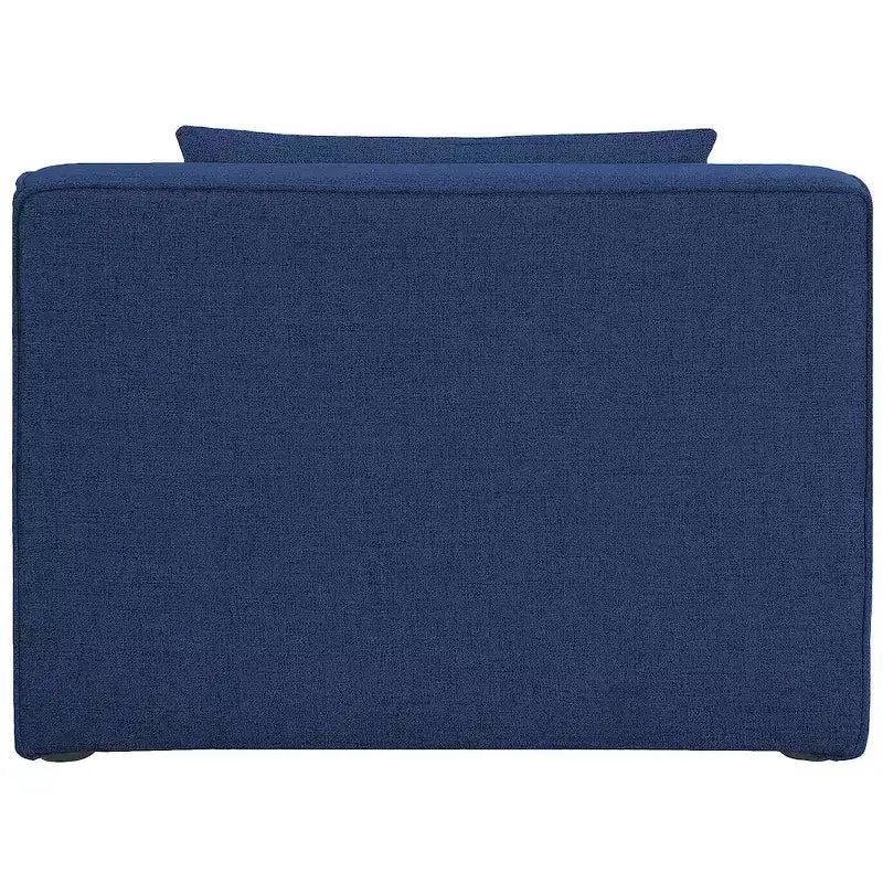 Meridian Furniture, Chaise sans accoudoirs Cube Navy en lin texturé durable