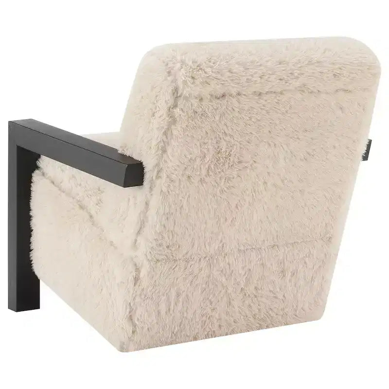 Coaster Co. of America Co. of America,Paquet Faux Fur Upholstered Chair Solid Wood Arms Latte