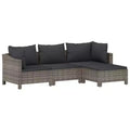 vidaXL Patio Lounge Set Gray Poly Rattan Garden Outdoor Chair Multi Models