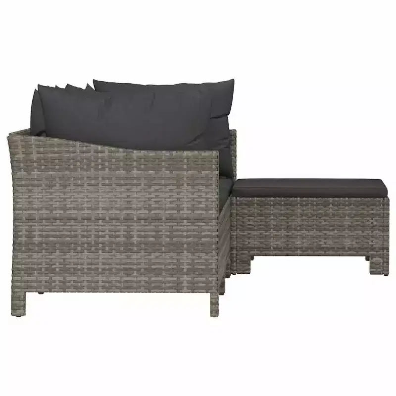 vidaXL Salon de jardin gris en résine tressée avec chaises et modèles multiples