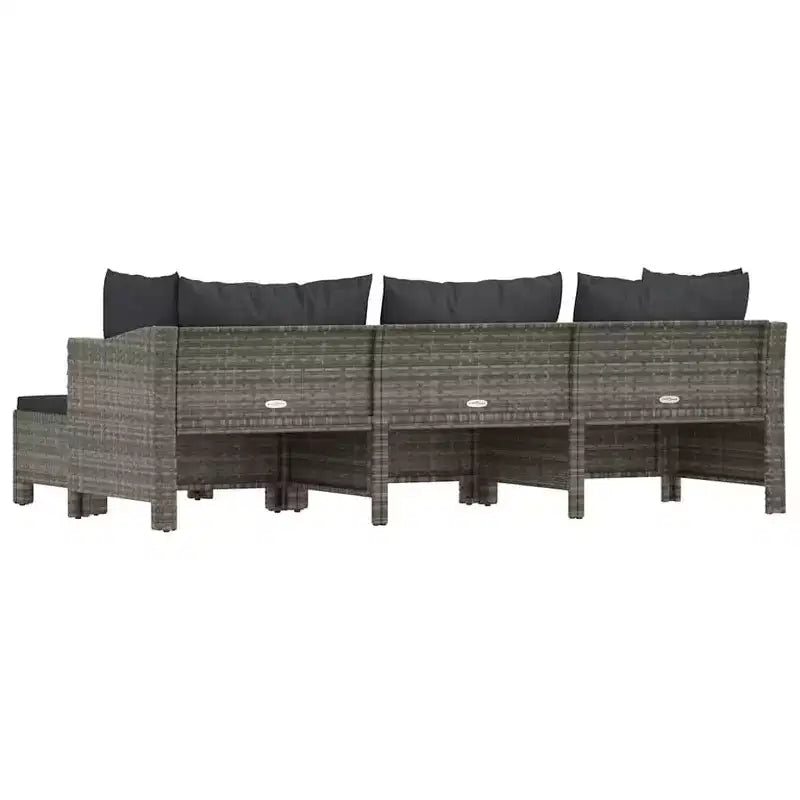 vidaXL Salon de jardin gris en résine tressée avec chaises et modèles multiples