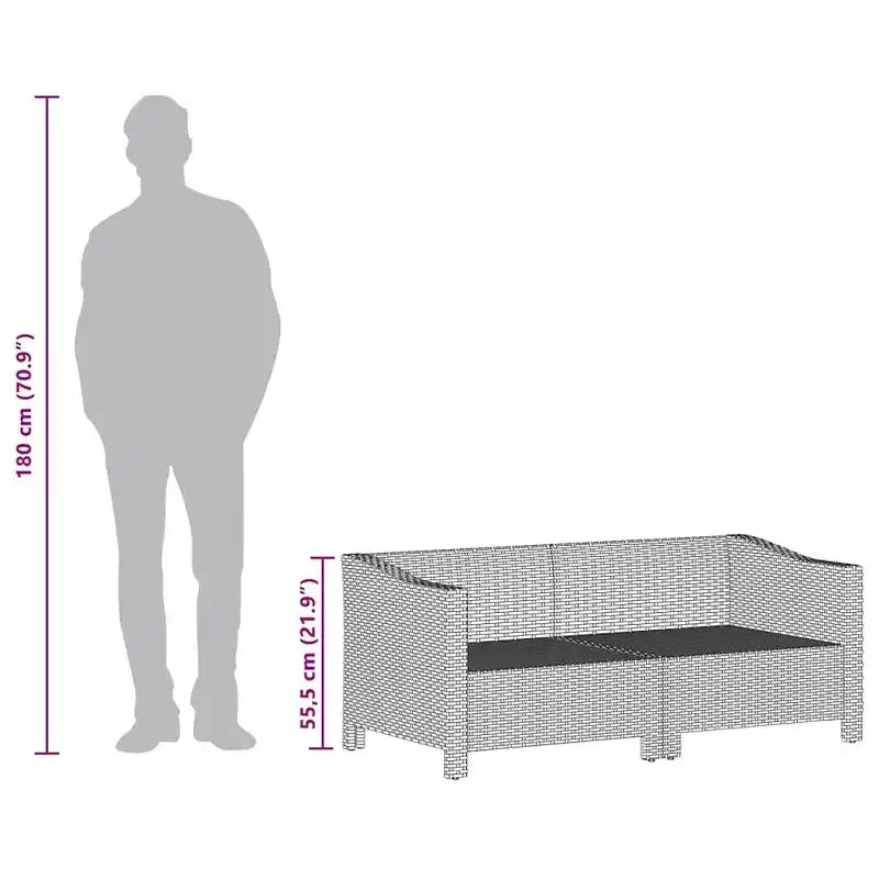 vidaXL Salon de jardin gris en résine tressée avec chaises et modèles multiples