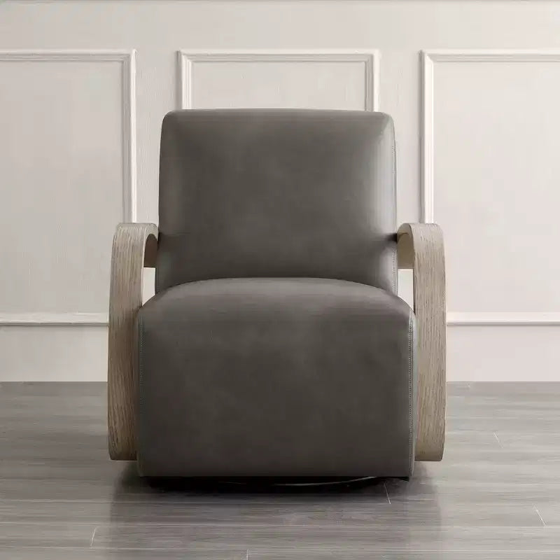 Spruce&Spring Modern Swivel Accent Chair & U-Shaped Wood Armrest