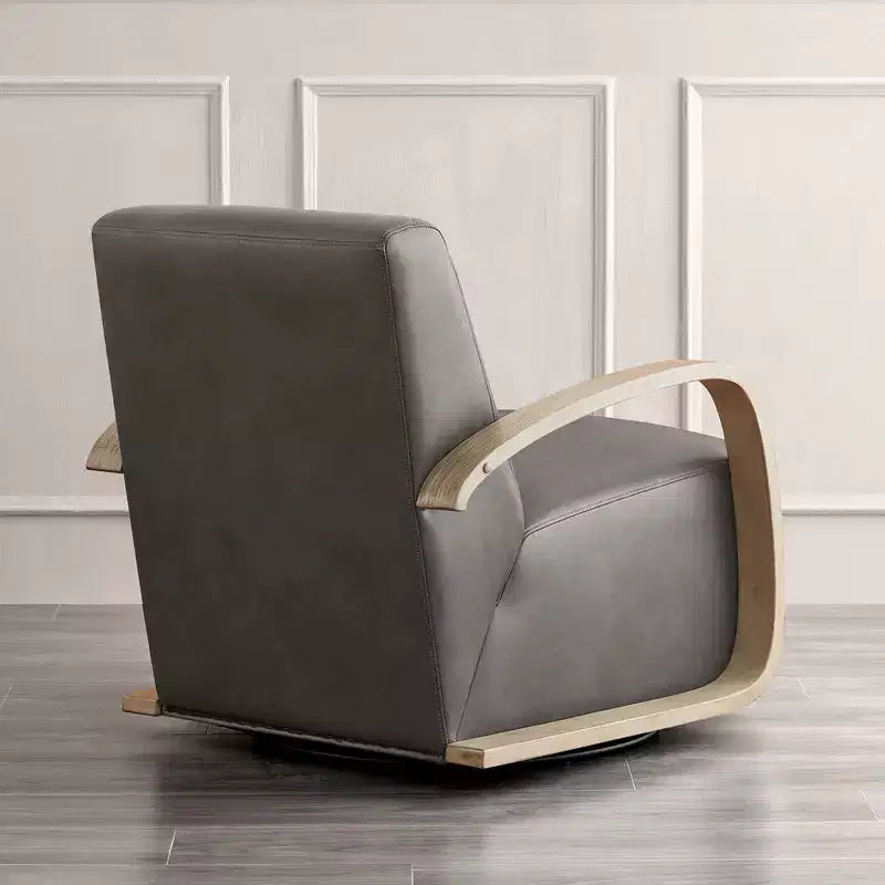 Spruce&Spring Modern Swivel Accent Chair & U-Shaped Wood Armrest