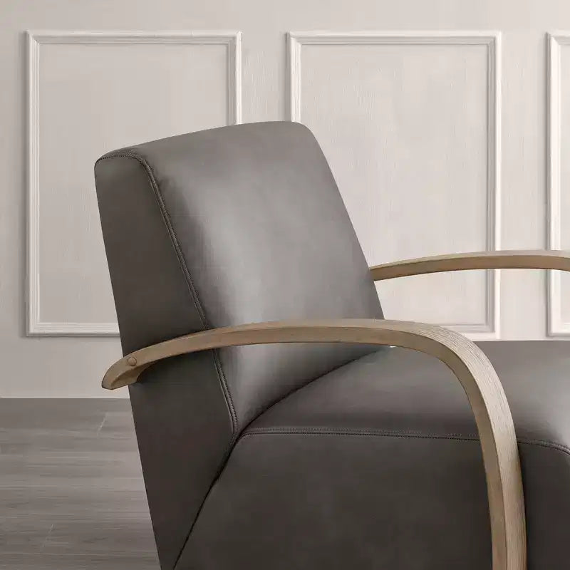 Spruce&Spring Modern Swivel Accent Chair & U-Shaped Wood Armrest