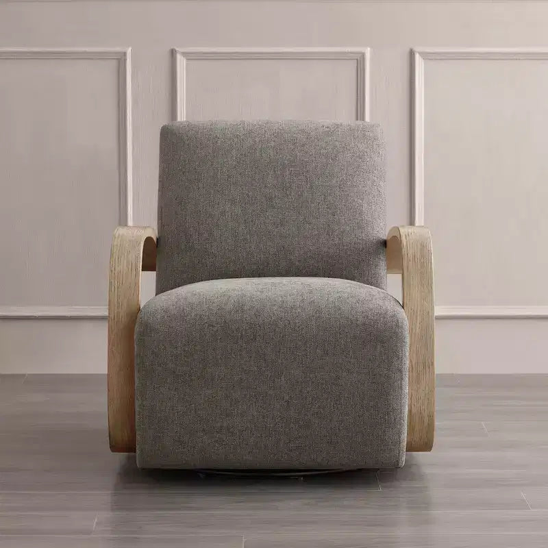 Spruce&Spring Modern Swivel Accent Chair & U-Shaped Wood Armrest
