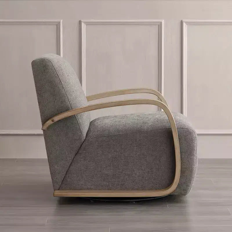 Spruce&Spring Modern Swivel Accent Chair & U-Shaped Wood Armrest