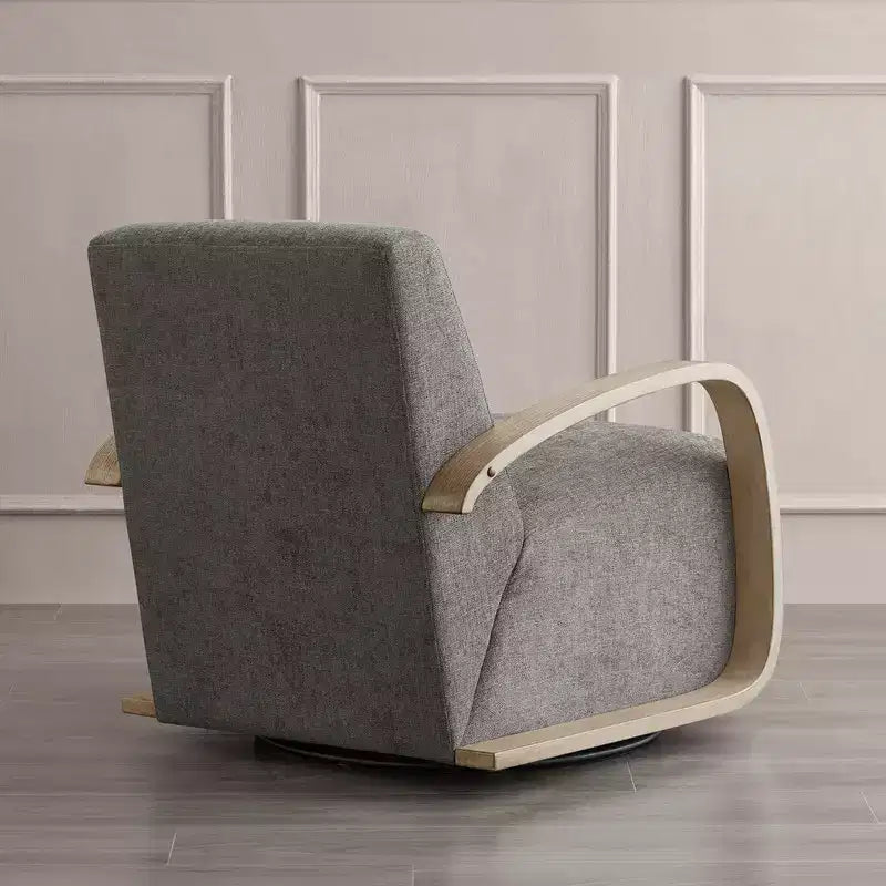 Spruce&Spring Modern Swivel Accent Chair & U-Shaped Wood Armrest