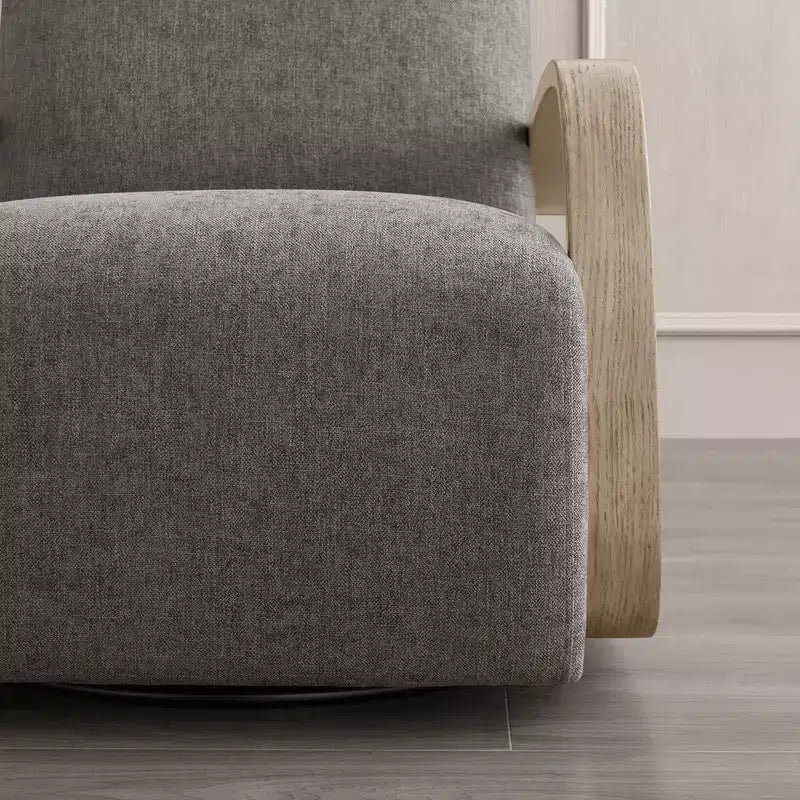 Spruce&Spring Modern Swivel Accent Chair & U-Shaped Wood Armrest