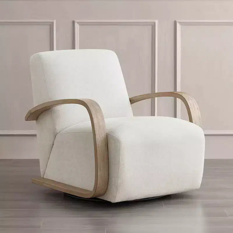 Spruce&Spring Modern Swivel Accent Chair & U-Shaped Wood Armrest