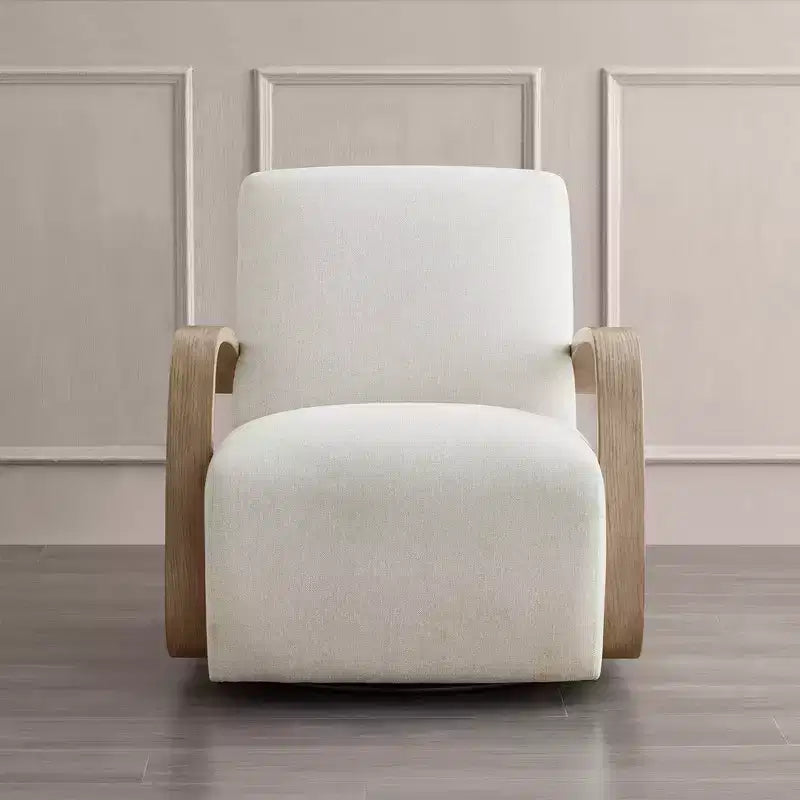 Spruce&Spring Modern Swivel Accent Chair & U-Shaped Wood Armrest