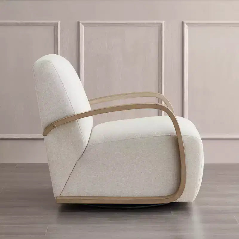 Spruce&Spring Modern Swivel Accent Chair & U-Shaped Wood Armrest