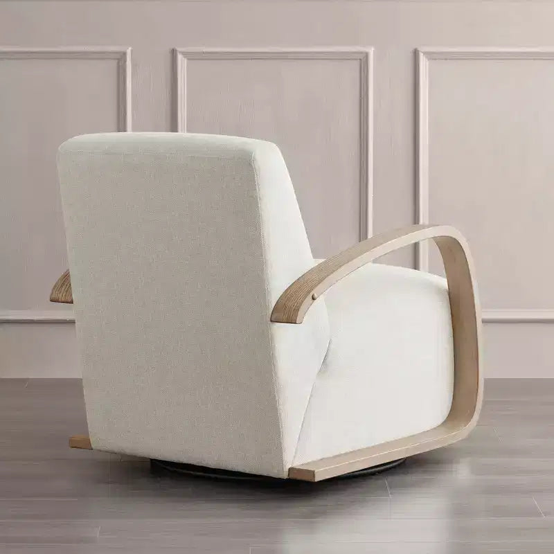 Spruce&Spring Modern Swivel Accent Chair & U-Shaped Wood Armrest