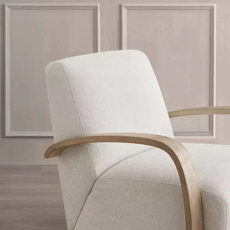 Spruce&Spring Modern Swivel Accent Chair & U-Shaped Wood Armrest