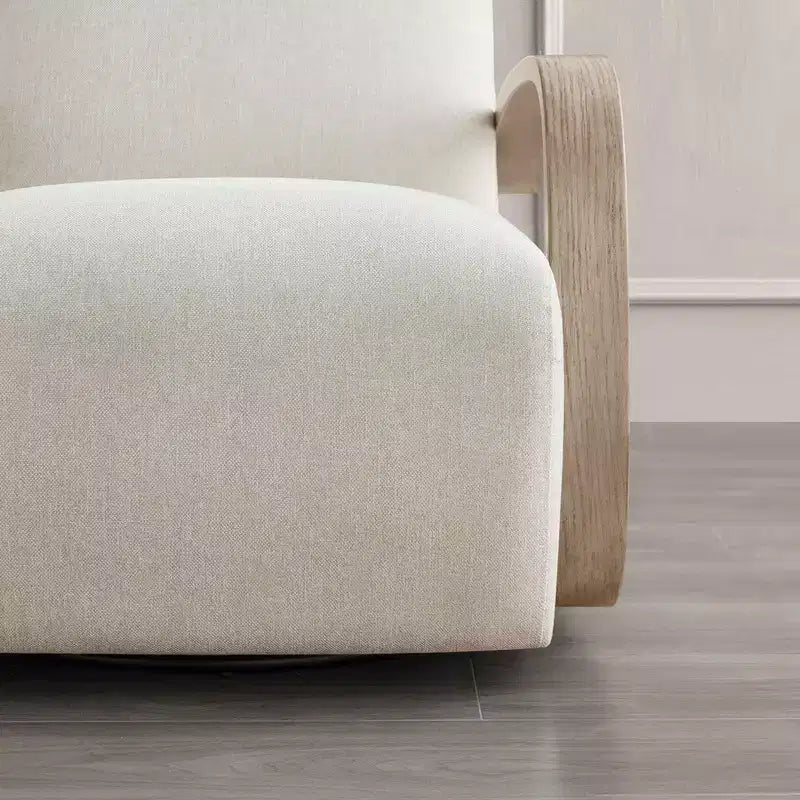 Spruce&Spring Modern Swivel Accent Chair & U-Shaped Wood Armrest