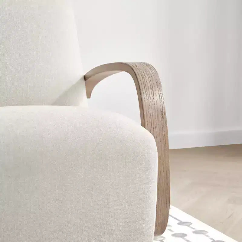 Spruce&Spring Modern Swivel Accent Chair & U-Shaped Wood Armrest