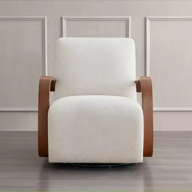 Spruce&Spring Modern Swivel Accent Chair & U-Shaped Wood Armrest