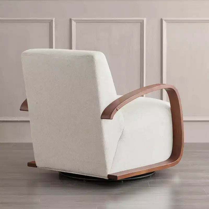 Spruce&Spring Modern Swivel Accent Chair & U-Shaped Wood Armrest