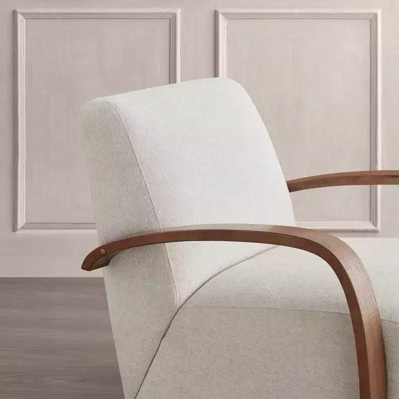 Spruce&Spring Modern Swivel Accent Chair & U-Shaped Wood Armrest