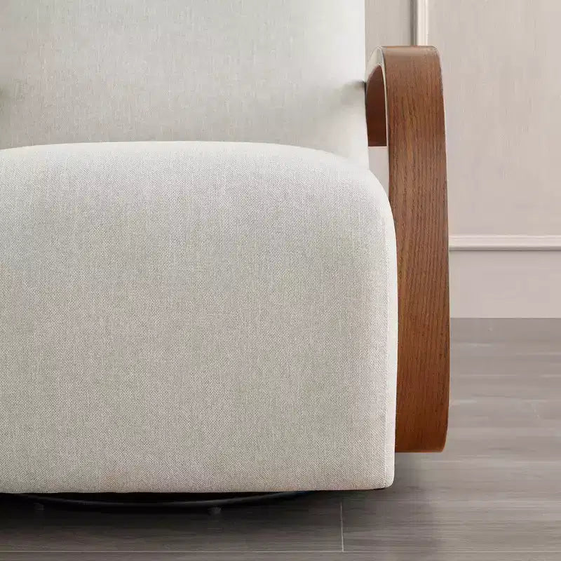 Spruce&Spring Modern Swivel Accent Chair & U-Shaped Wood Armrest