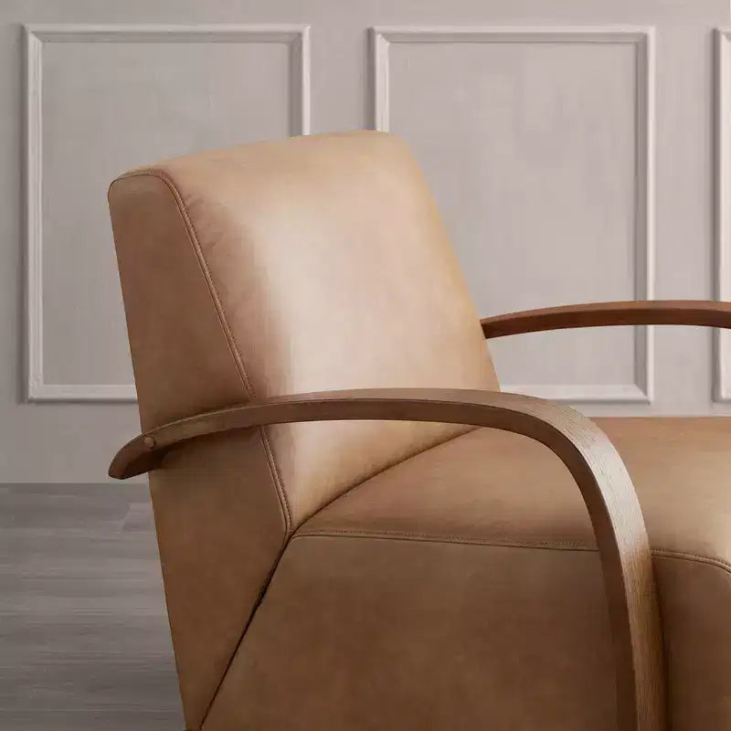 Spruce&Spring Modern Swivel Accent Chair & U-Shaped Wood Armrest